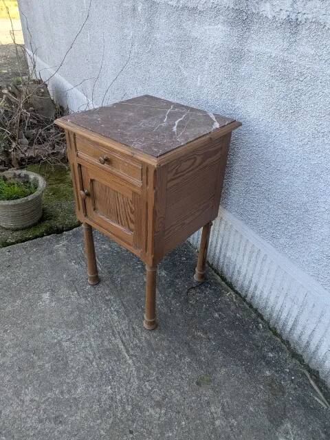 Nightstand, marble bedside table