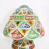 Ancient camel leather lamp and wooden base