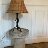 Large vintage wrought iron lamp from the 1950s