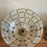 Lampshade in mother-of-pearl and brass