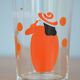 Lot de 6 verres à orangina, année 70