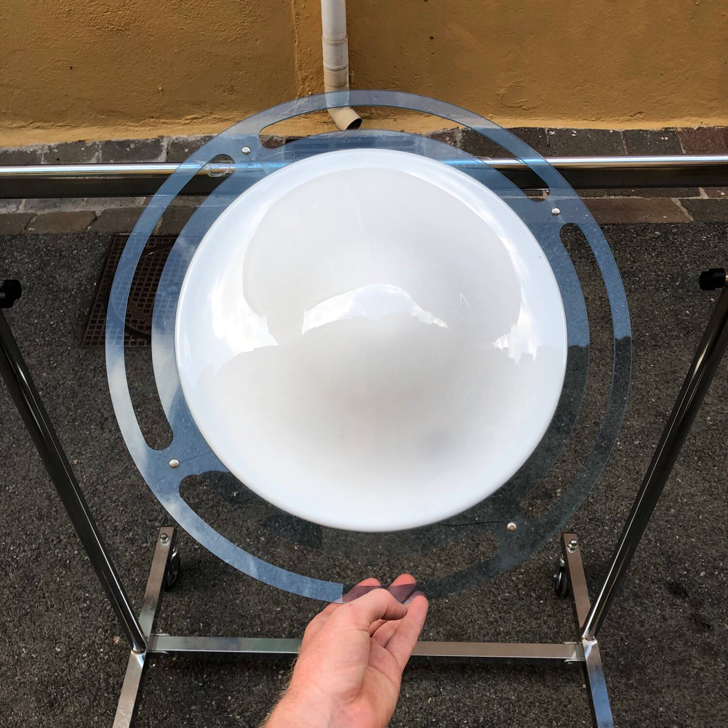 Vintage 70's style plastic pendant light