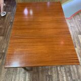 Mahogany veneer dining table by Marcel Gascoin 1960 for Alveole