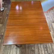 Mahogany veneer dining table by Marcel Gascoin 1960 for Alveole