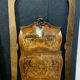 Pair of Louis XV curved beds all faces in walnut bramble and precious wood
