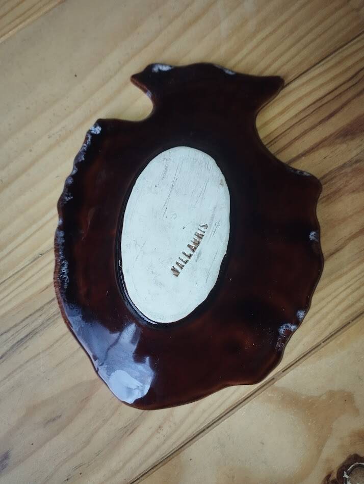 Vintage ceramic fish plate from Vallauris with frothy glaze.