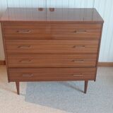 Commode en bois vernis, années 80