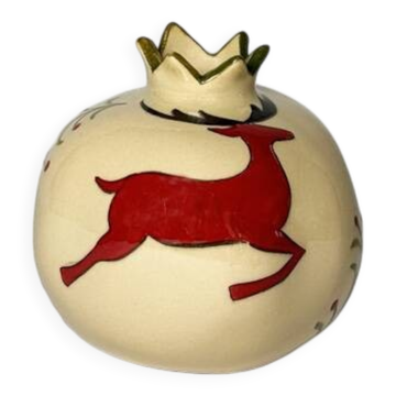 Grand vase in iznique ceramic christmas (red deer)