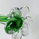 Translucent glass soliflora, long spiral twisted vase with flower-shaped foot