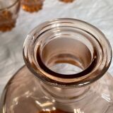 Vintage pink glass liqueur service