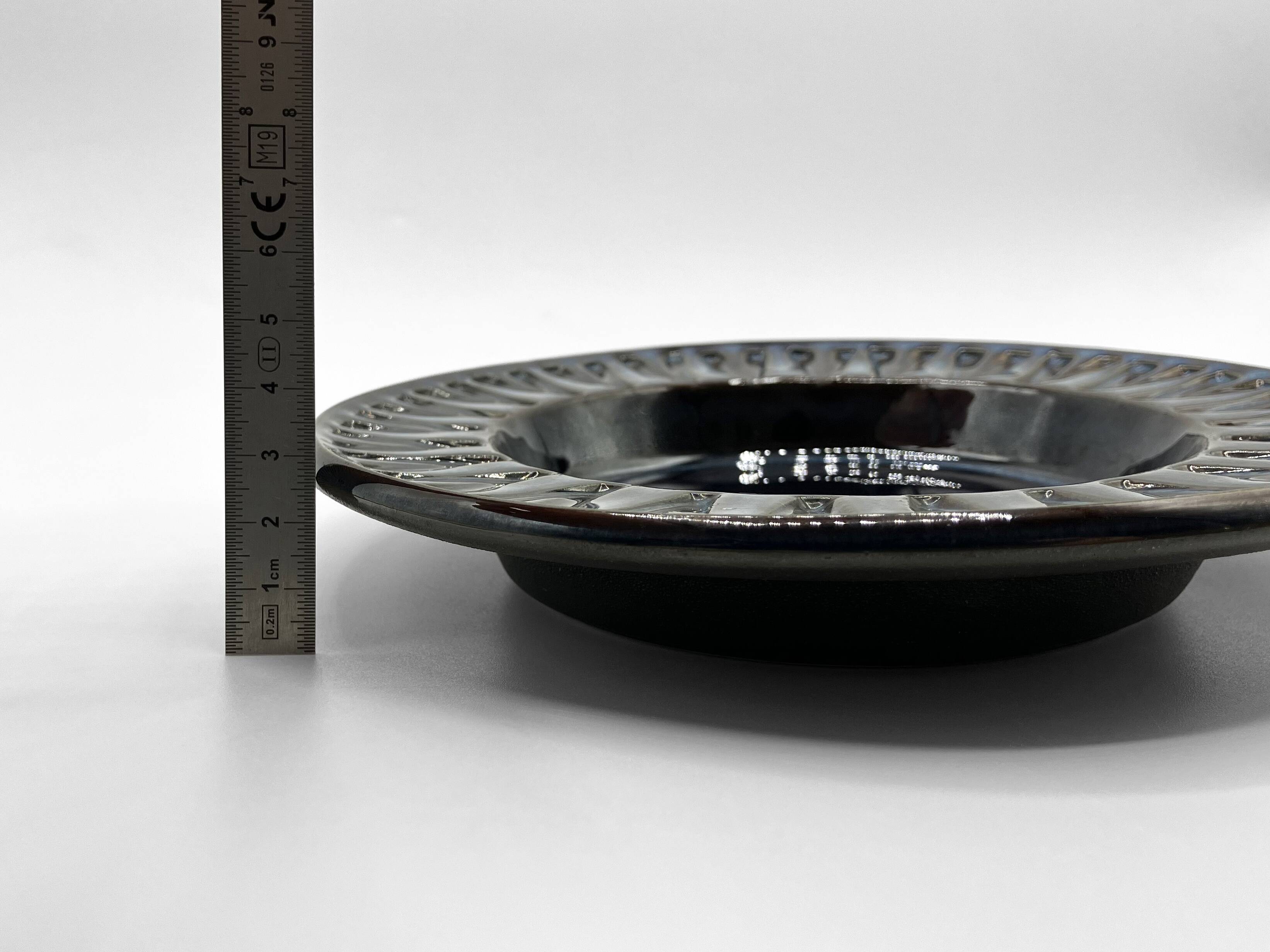Søholm stoneware plate/dish/trinket tray 3184-2 • Blue series EJ64 by Einar Johansen • Denmark 1960s