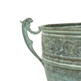 French Art Nouveau Style Flower Pots Garden Vases Verdigris