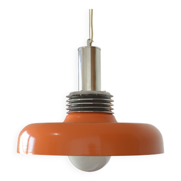 Vintage Orange Mid Century Modern Pendant Lamp Yugoslavia in the 1970's