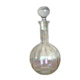 Round iridescent glass carafe, 20th century