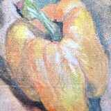 Still life with two peppers by nelly le couedic (20th century)
