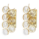 Golden brass and crystal wall light by Palwa, Germany, 1960s