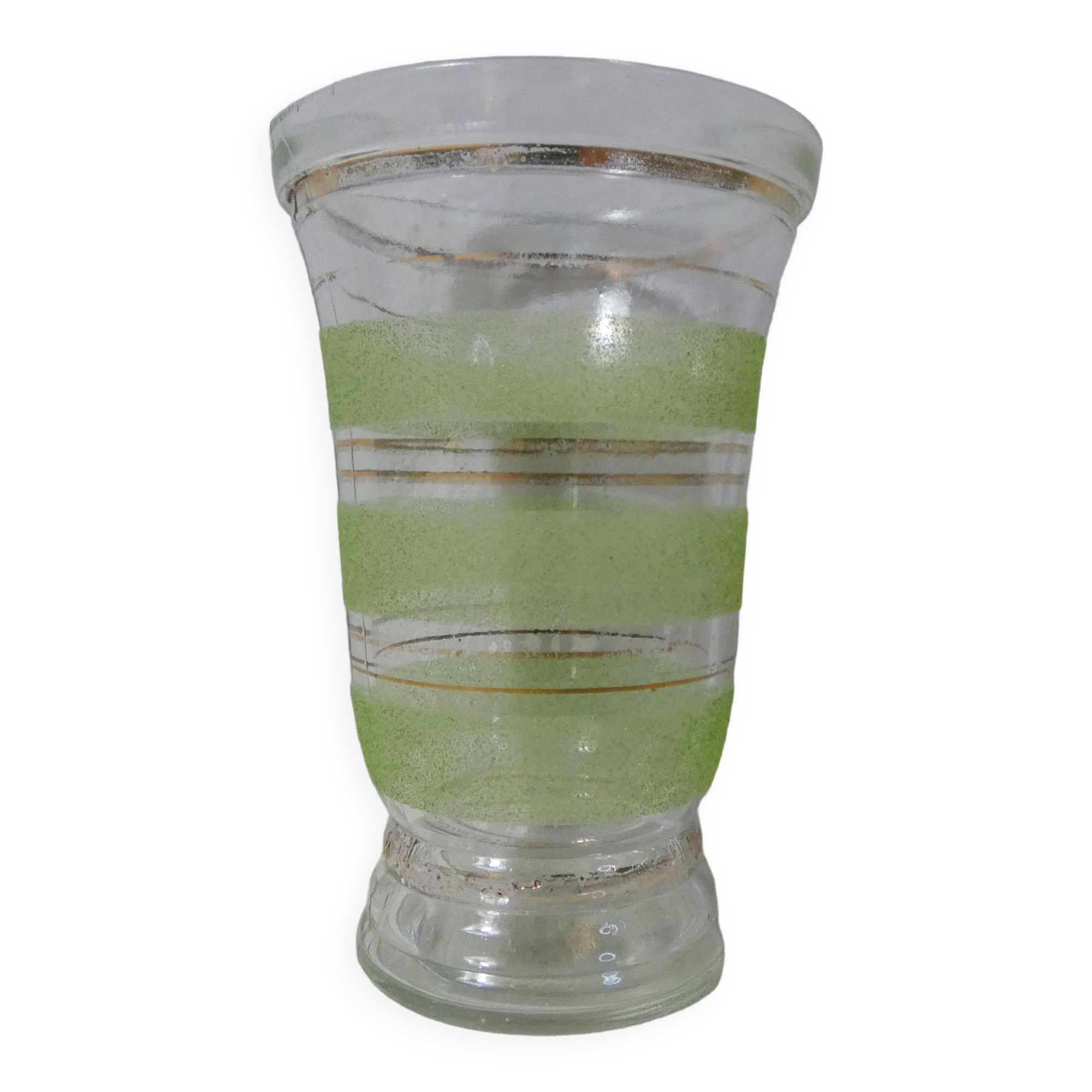 Vintage green granite glass vase