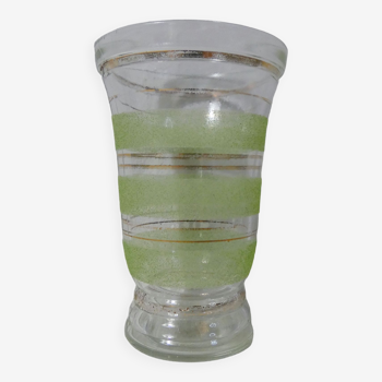 Vase en verre granité vert vintage