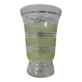 Vase en verre granité vert vintage