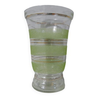 Vase en verre granité vert vintage