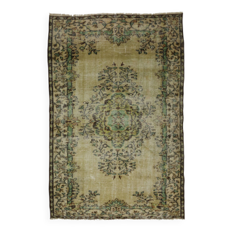 Tapis vintage turc tissé à la main unique en son genre - charme vintage rustique 250x 157