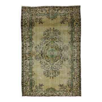 One-of-a-kind turkish handwoven vintage rug - rustic vintage charm 250x 157