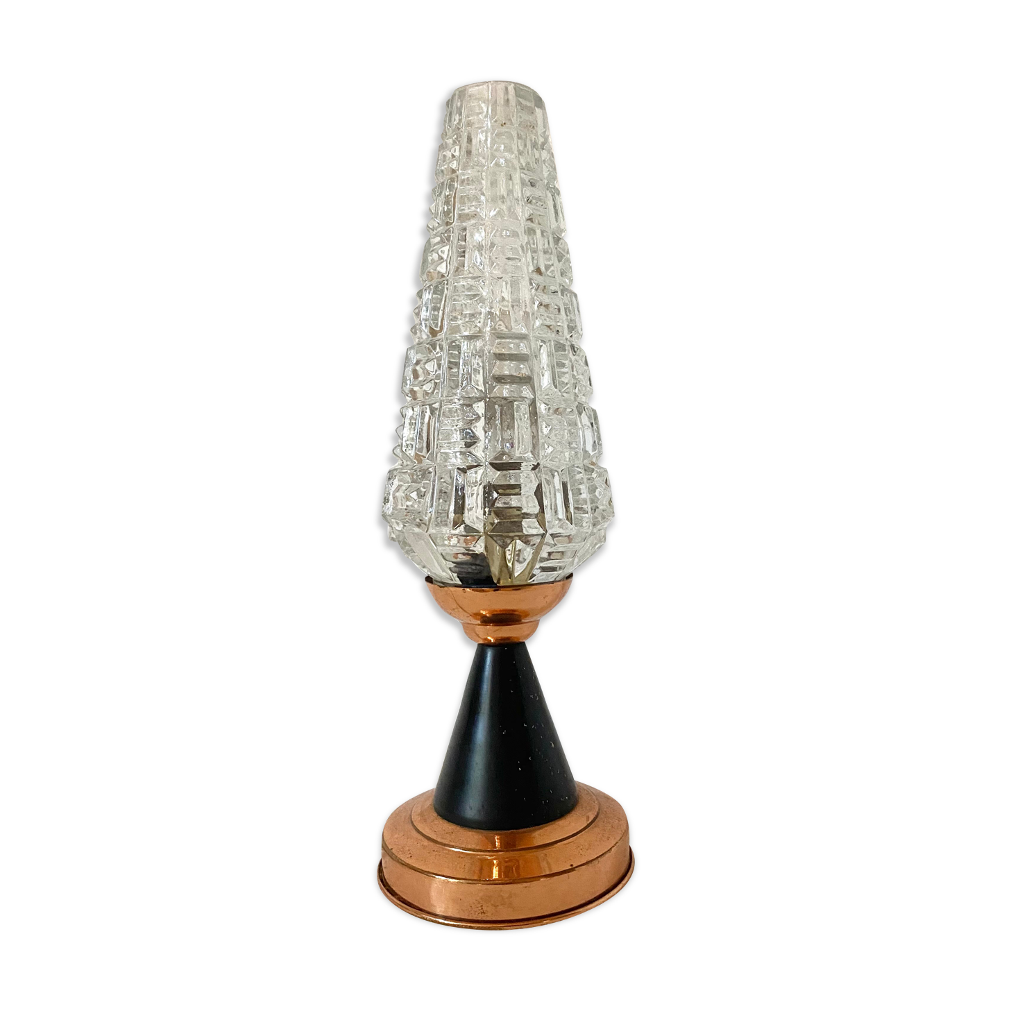 Lampe à poser vintage verre