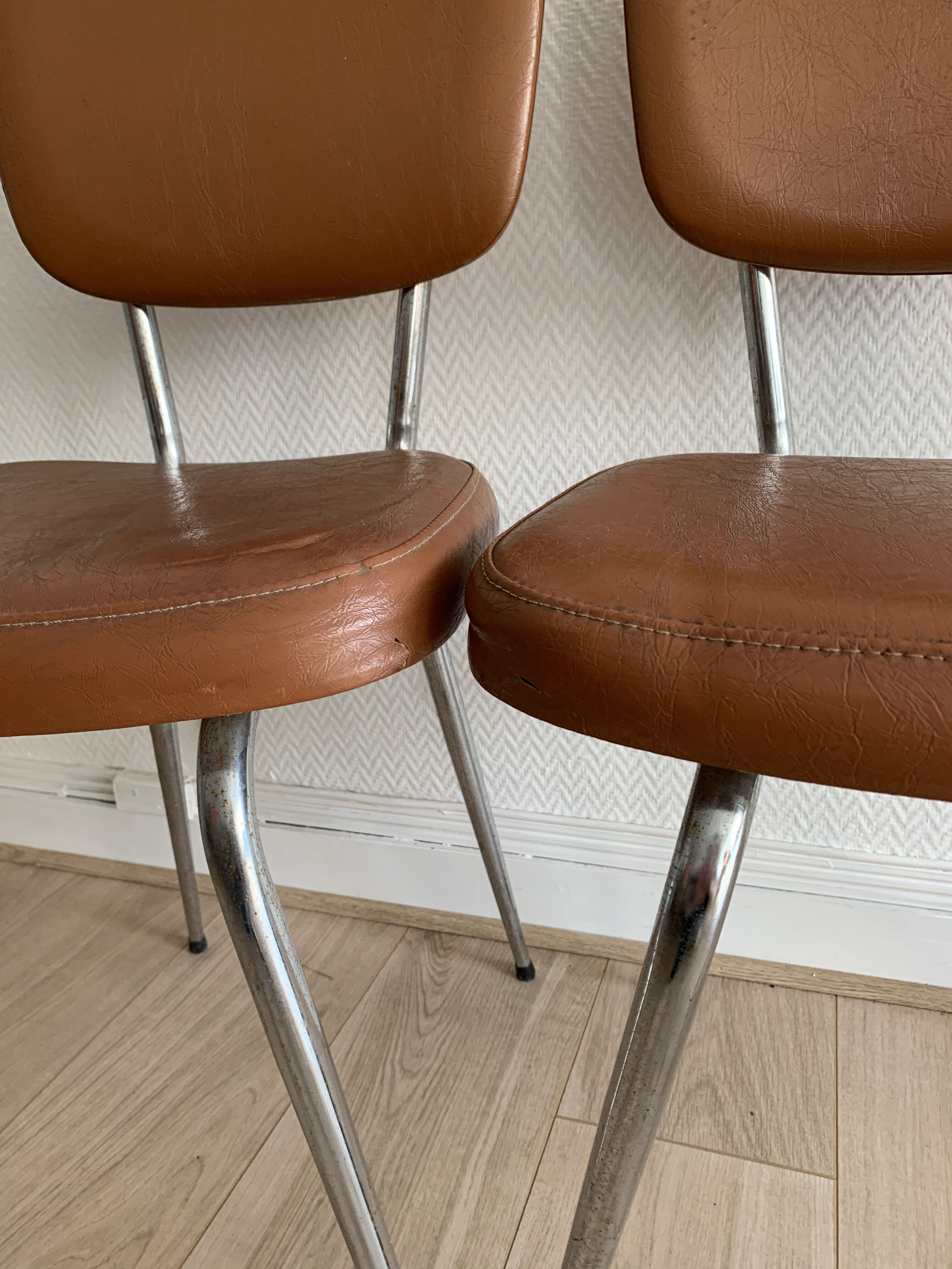 Pair of vintage skai chairs