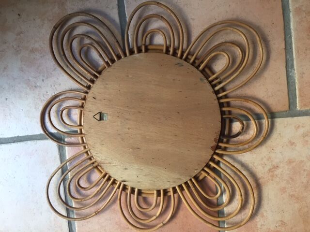 Mirror rattan flower diam 50 cm