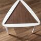 table basse tripode blanche et bois Arthur Umanoff