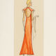 Art Déco Fashion Illustration IV, Gouache on Paper, 36 x 123 cm