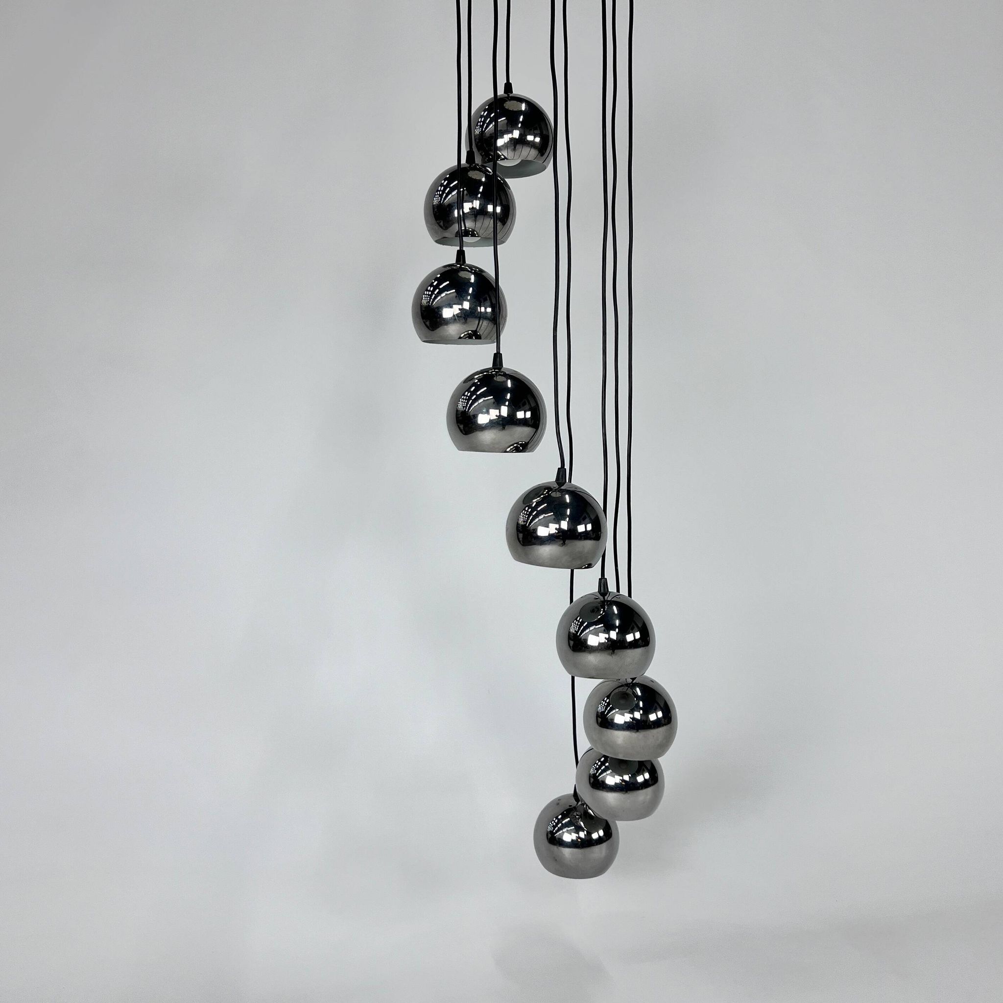 Lustre Cascade Mid Century en Chrome, 1960s