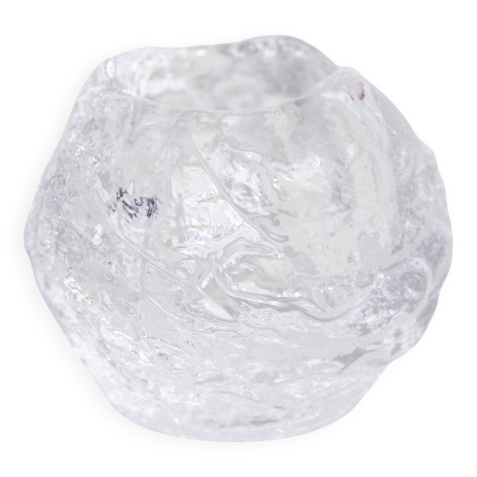 Glass "snowball" tealight candle holder