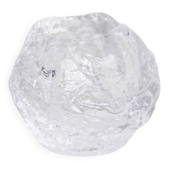 Glass "snowball" tealight candle holder