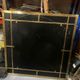 Mirror in brass and white veined black marble from the 70s