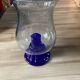 Biot blue bubble glass candle holder