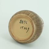 Italian mid century vase fratelli fanciullacci horse sgraffito decor rare glaze variation