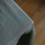 Anthracite gray washed linen tablecloth