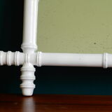 Bamboo mirror in wood turned white  46x40cm