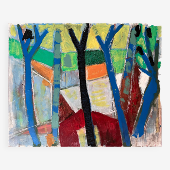 "A travers les arbres" par André Guillou