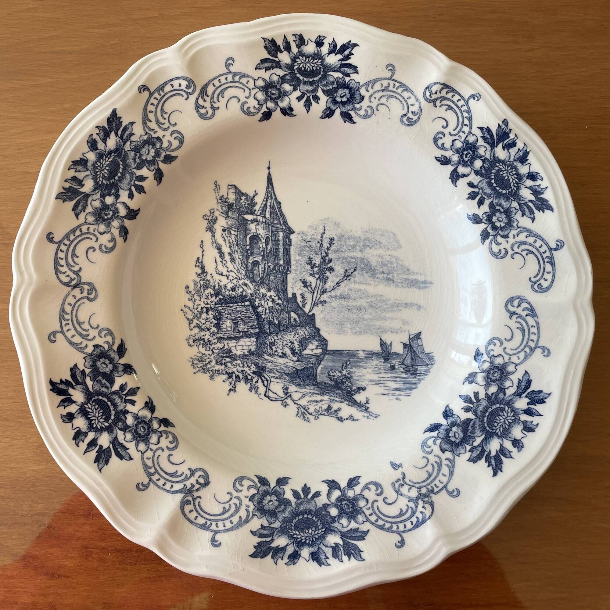 6 antique deep plates in Sarreguemines earthenware