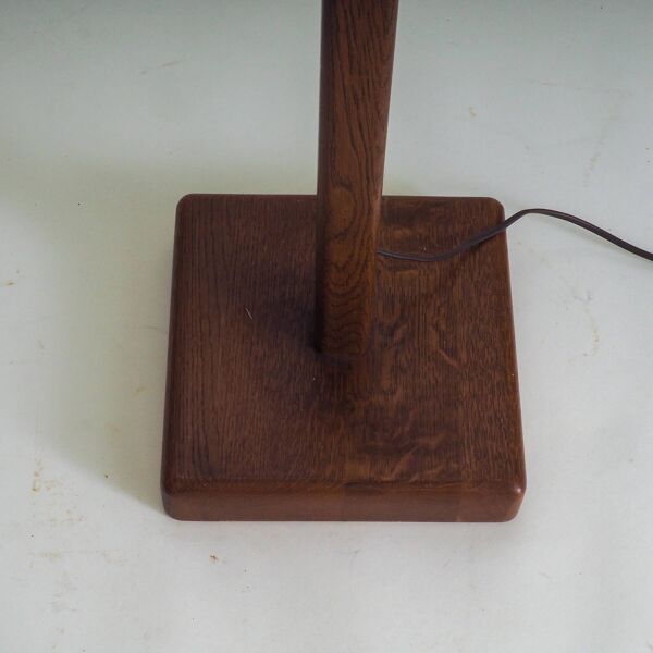 Lampe de sol danoise vintage avec abat-jour tissé