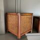 Caches-pots vintage en bois et cannage