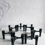 Set of 7 Black Candle Holders Design Koziol Hommage 2005 Germany