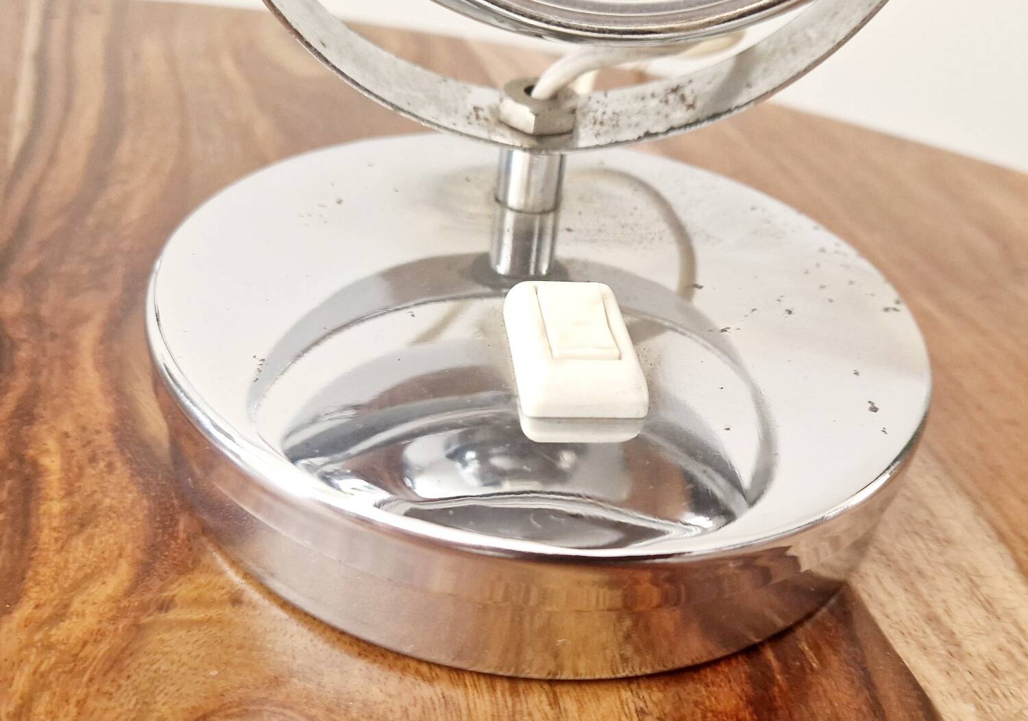 Pair of 1960s Space Age design chrome lamps