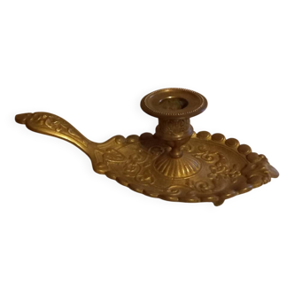 Brass hand candle holder