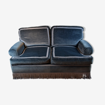 Sofa velours bleu