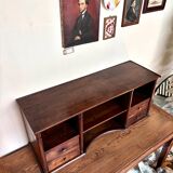 Meuble de rangement, cabinet 4 tiroirs en bois foncé