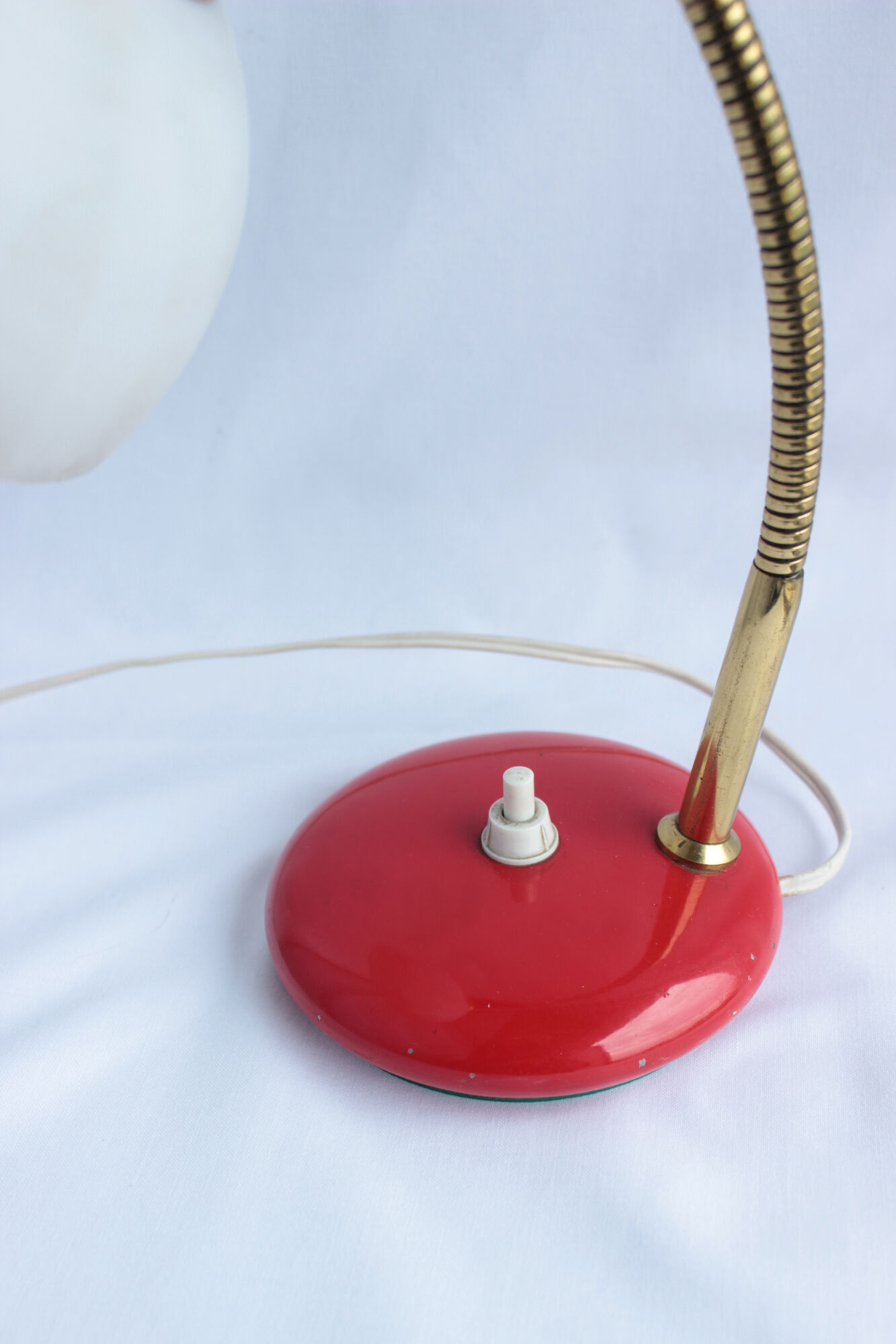 Office lamp or bedside made in italy from the 60's red and white color