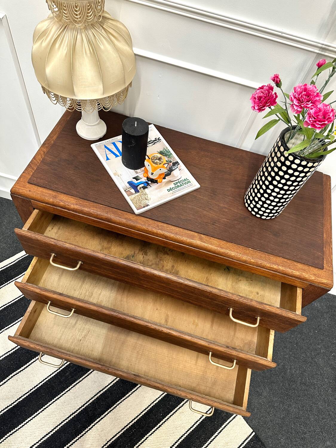 Commode pieds compas vintage